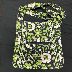 Green & Navy Canvas Crossbody Bag